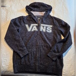 Vans men's Medium black & gray full zipper hoodie, 2 front pockets VGUC